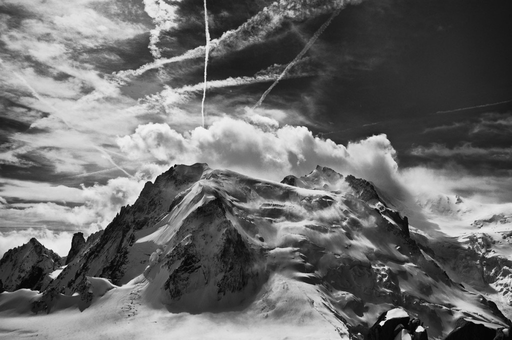 black and white mountains