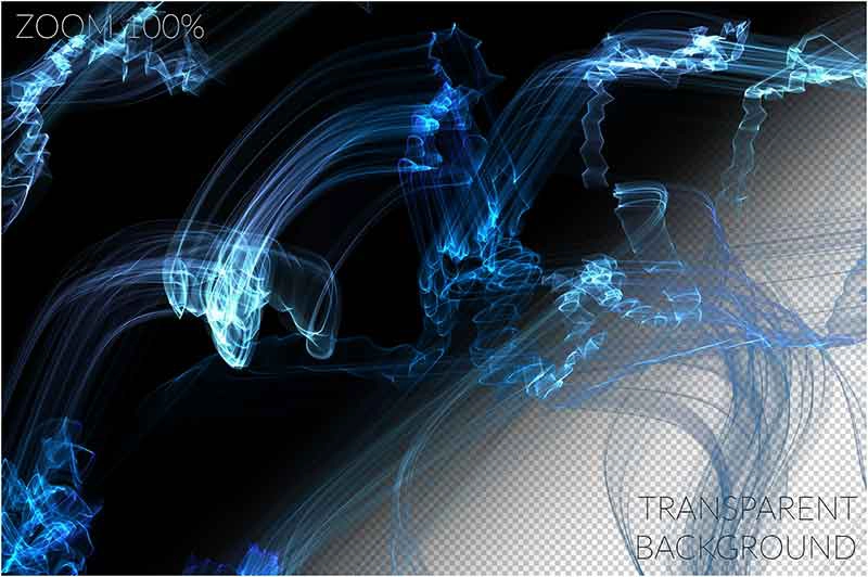 blue transparent overlays