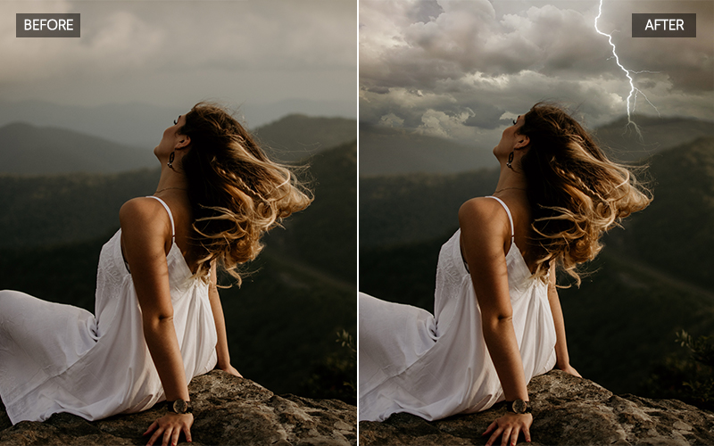 lightning sky overlays