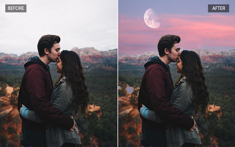 romantic sky overlays
