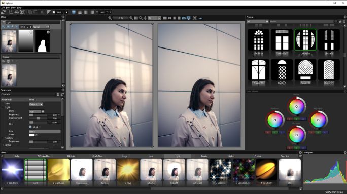 demo image of boris fx optics editing interface