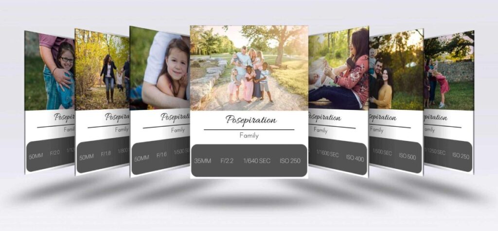 family posing cards