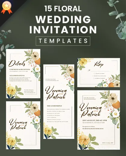 floral wedding templates, wedding photography, photography card templates