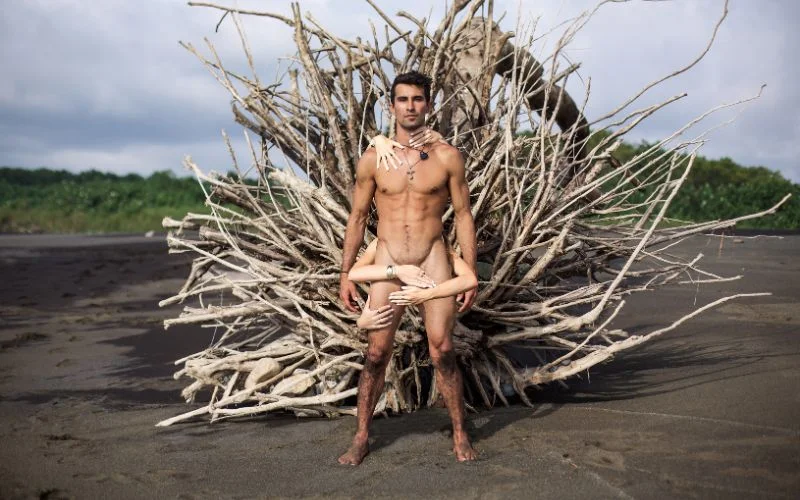 a man posing nude