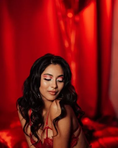 boudoir photography setup with coordinated styling and decor