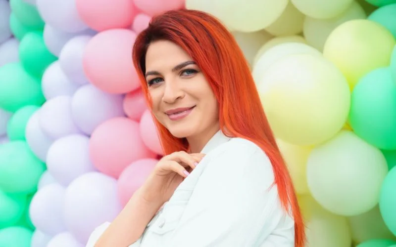 Cluster of colorful balloons arranged as a festive DIY photoshoot backdrop