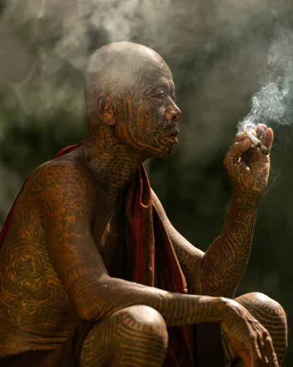man smoking cigar