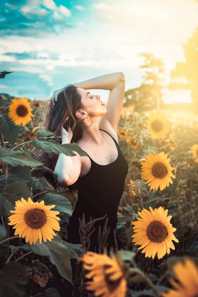 model sunflower photoshoot
