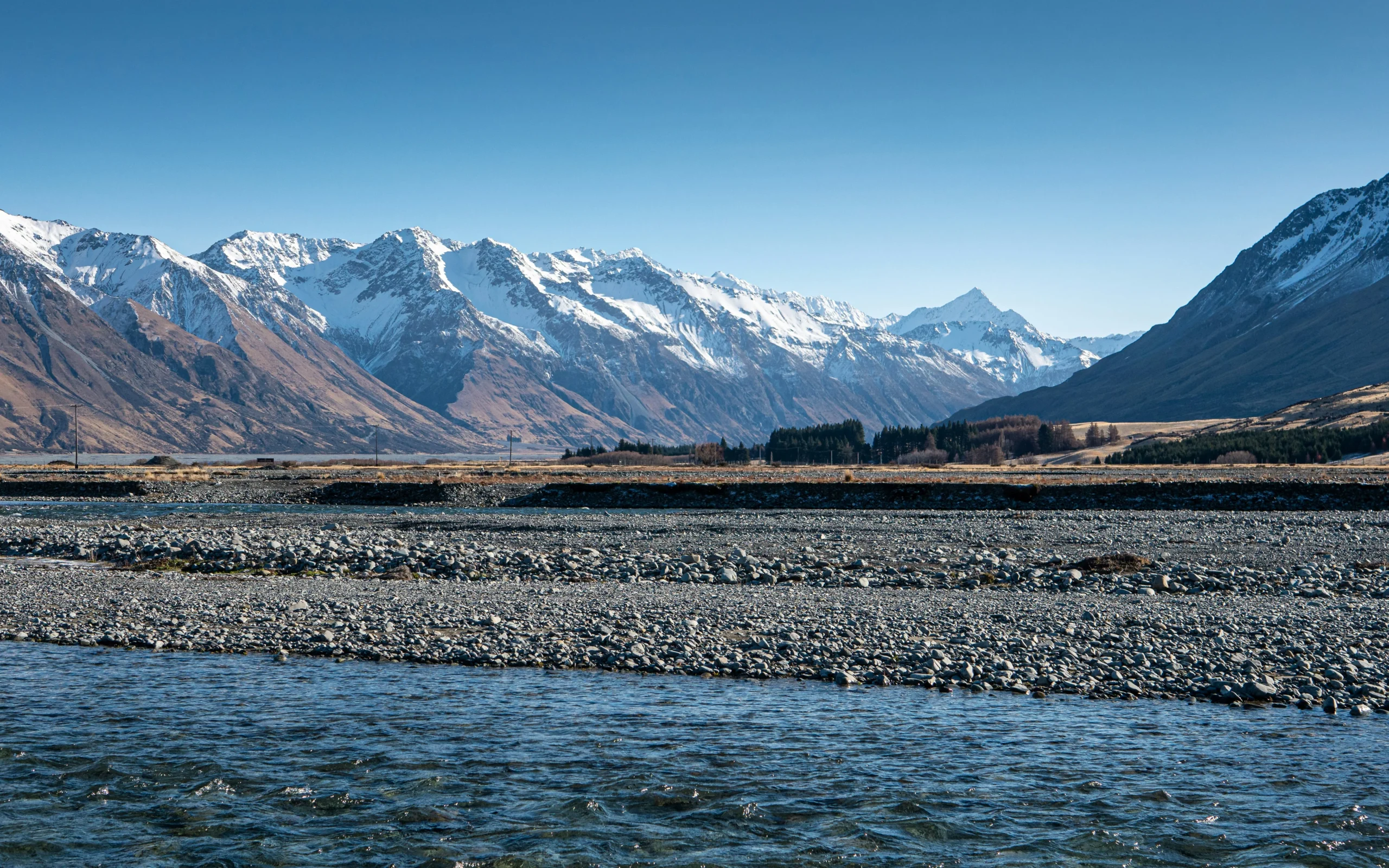 Mountains and Riverbank