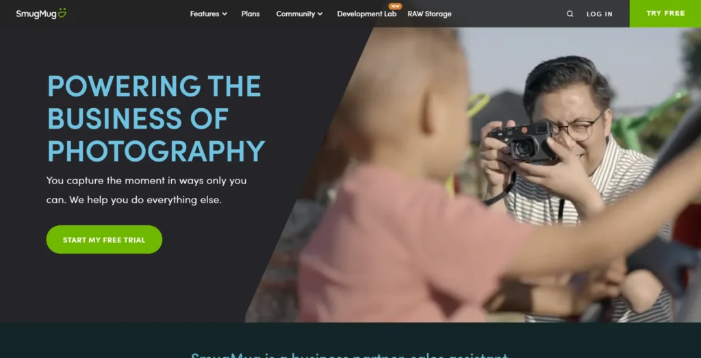 SmugMug custom photo gallery interface showing photographers how to store and sell photos online