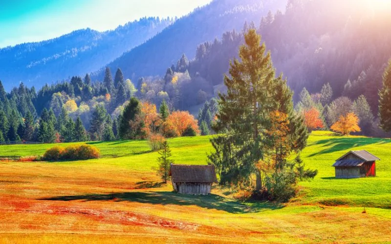 landscape image of a beautiful town in the mountains