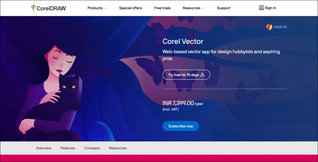 CorelDRAW interface featuring vector editing tools and print design workspace