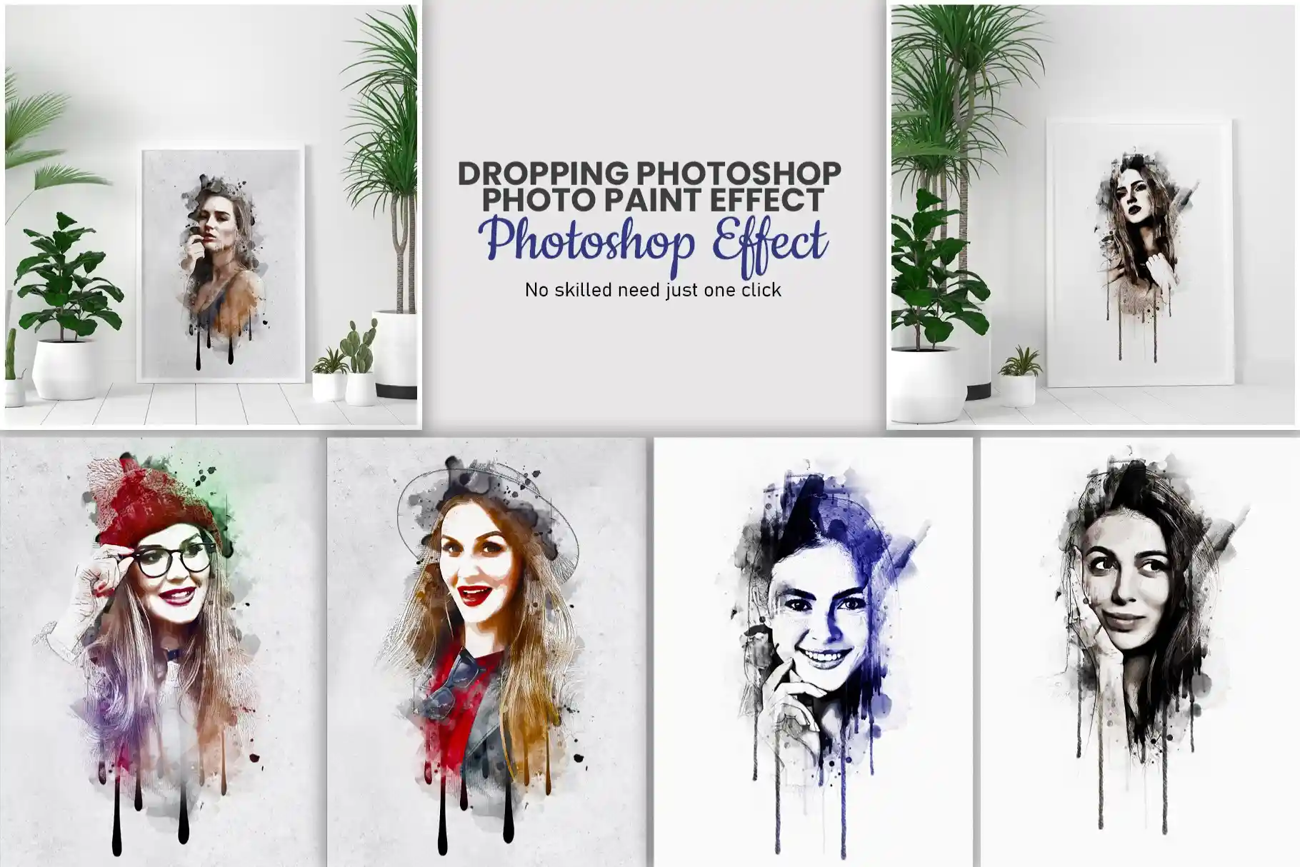 Dropping Photoshop Paint Effect, Painting PS Effects, Photo to Painting