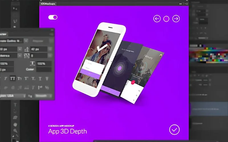 EasyMockups plugin creating realistic product mockups directly within Photoshop.