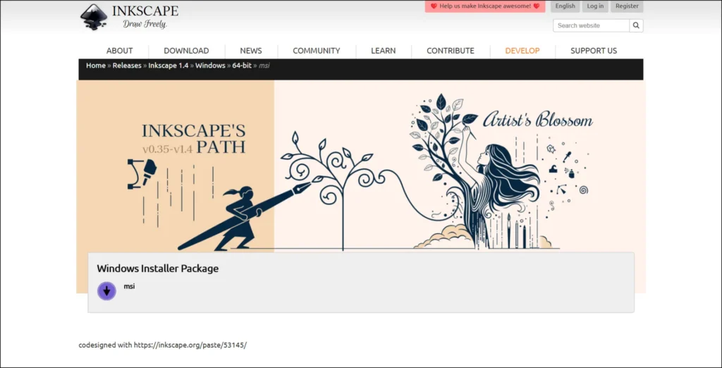 Inkscape interface displaying vector drawing tools and editable paths