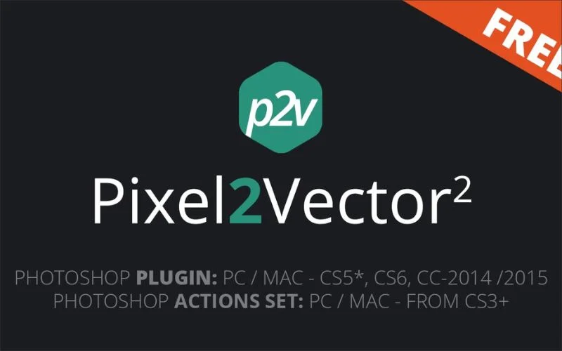 Pixel2Vector Converter plugin transforming raster artwork into editable vector shapes.