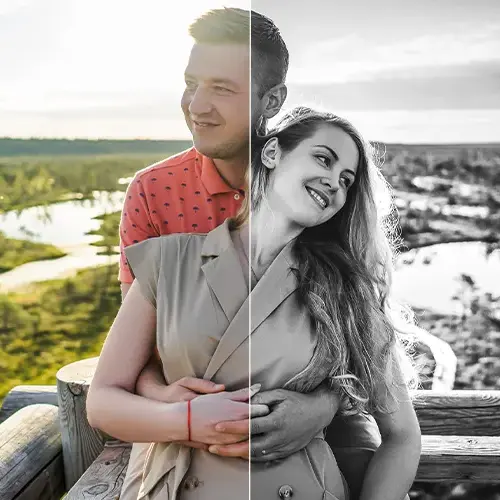 a photo of a couple after editing with Dark Natural Lightroom Presets​