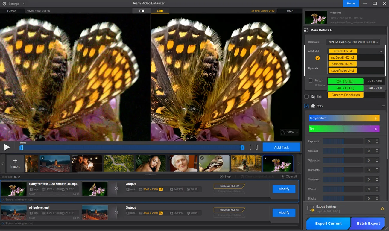 video 4k enhancer, AI Frame Interpolation