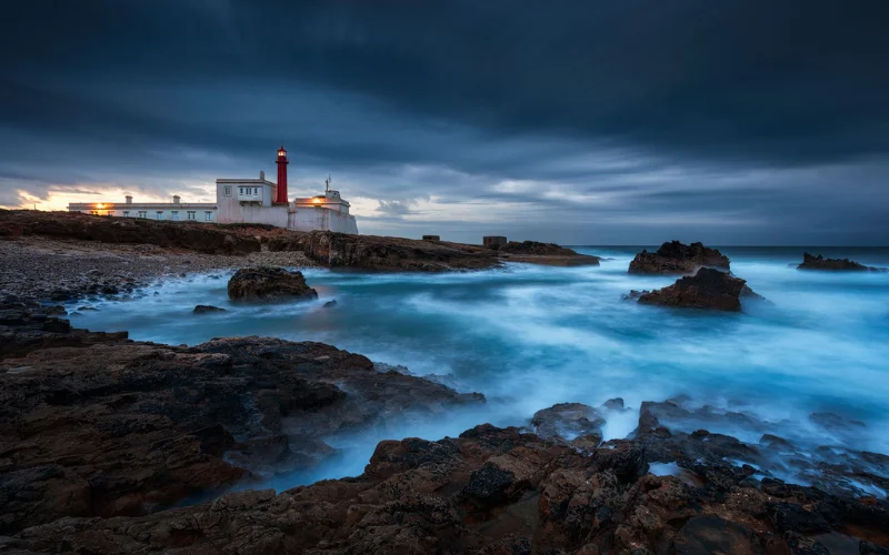 Dramatic blue hour photography edit with enhanced sky tones