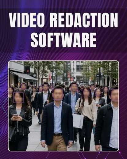 Video redaction software automatically blurring faces and license plates in police bodycam footage