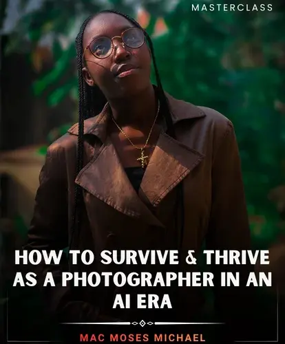 Photographer using ai in photography workflows to create authentic human-centered portraits