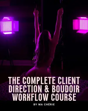 Boudoir photography posing tips teaching natural hand placement and body positioning for elegant portraits